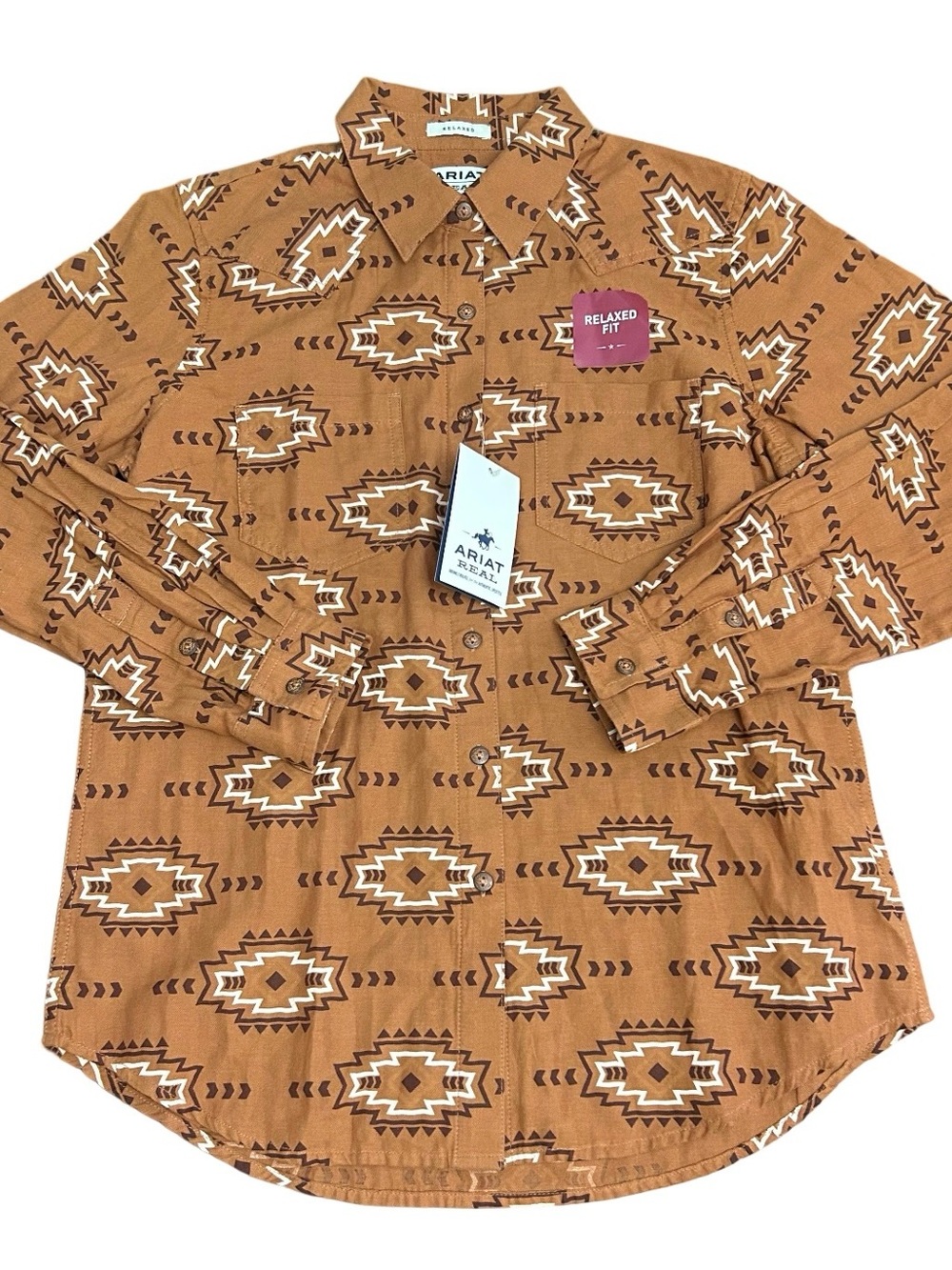 Ariat Real Women's Billie Jean Button Down Shirt Southwestern Small Relaxed New - Picture 4 of 11